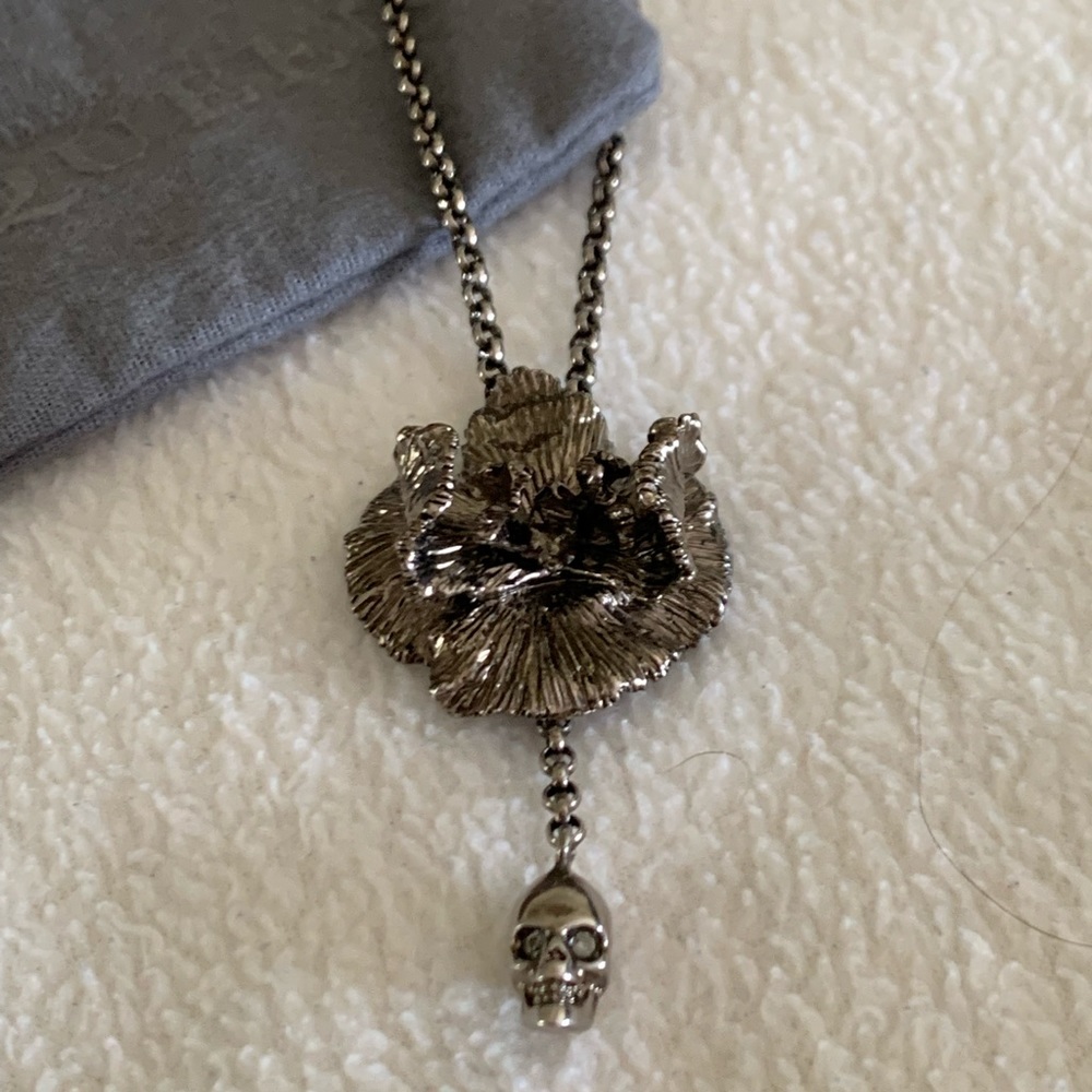 Alexander McQueen Iris and Skull Necklace